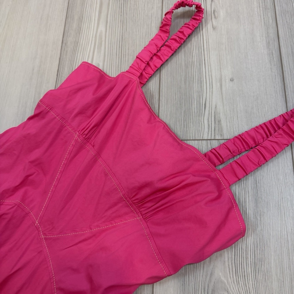 By Anthropologie Sleeveless Plunge Drop-Waist A-Line Mini Dress Pink Small $158 - Picture 6 of 15